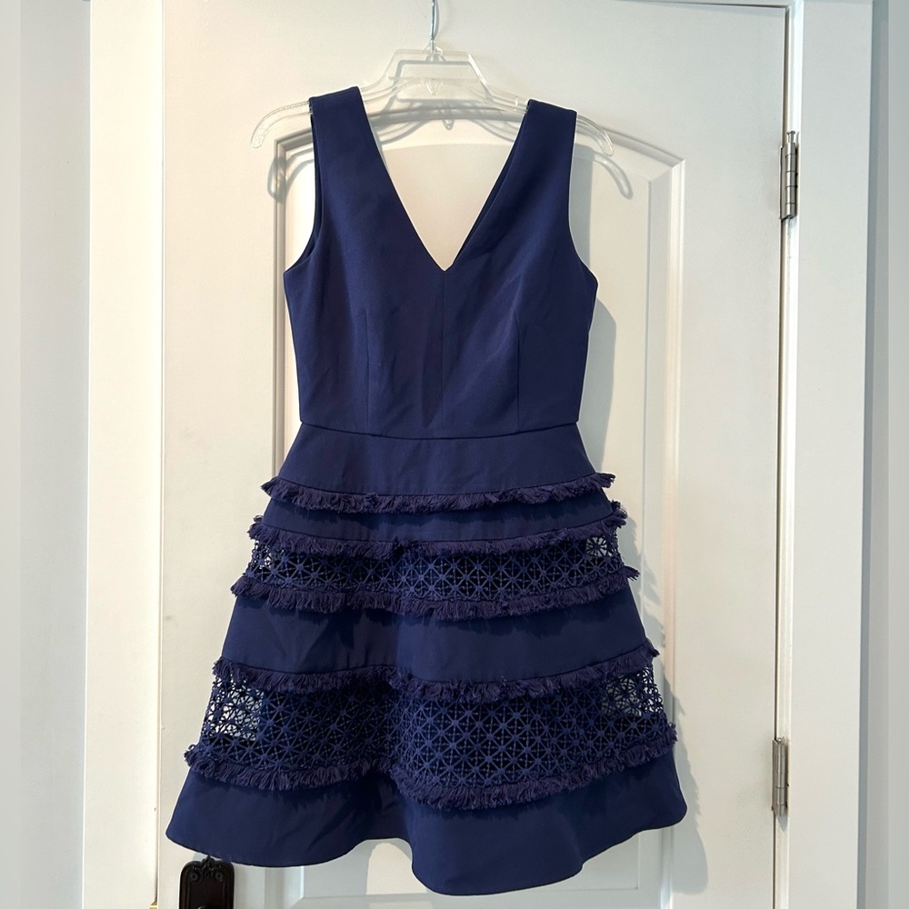 Adelyn Rae Navy Ruffle Dress